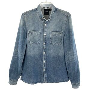 ASOS Chambray Denim Button Down Shirt Western Rodeo